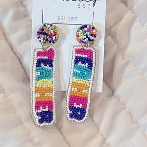 Beaded Teacher Earrings NWT
